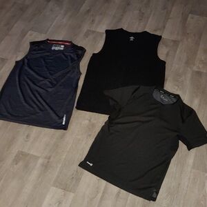 Lot Of 3 Athletic Black Training Shirts Size Small